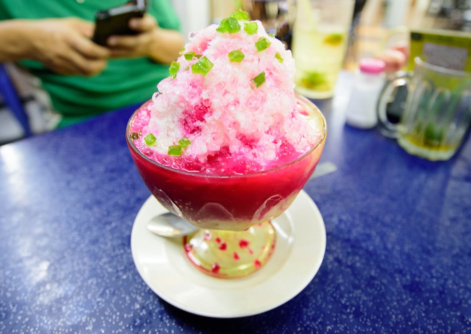 Malaysia dessert with sweet syrup and ice - Ice Kacang