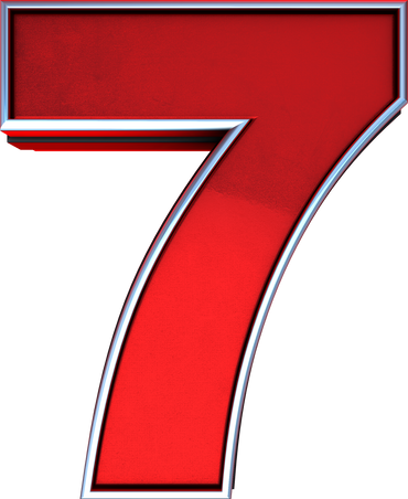 3d red silver number 7